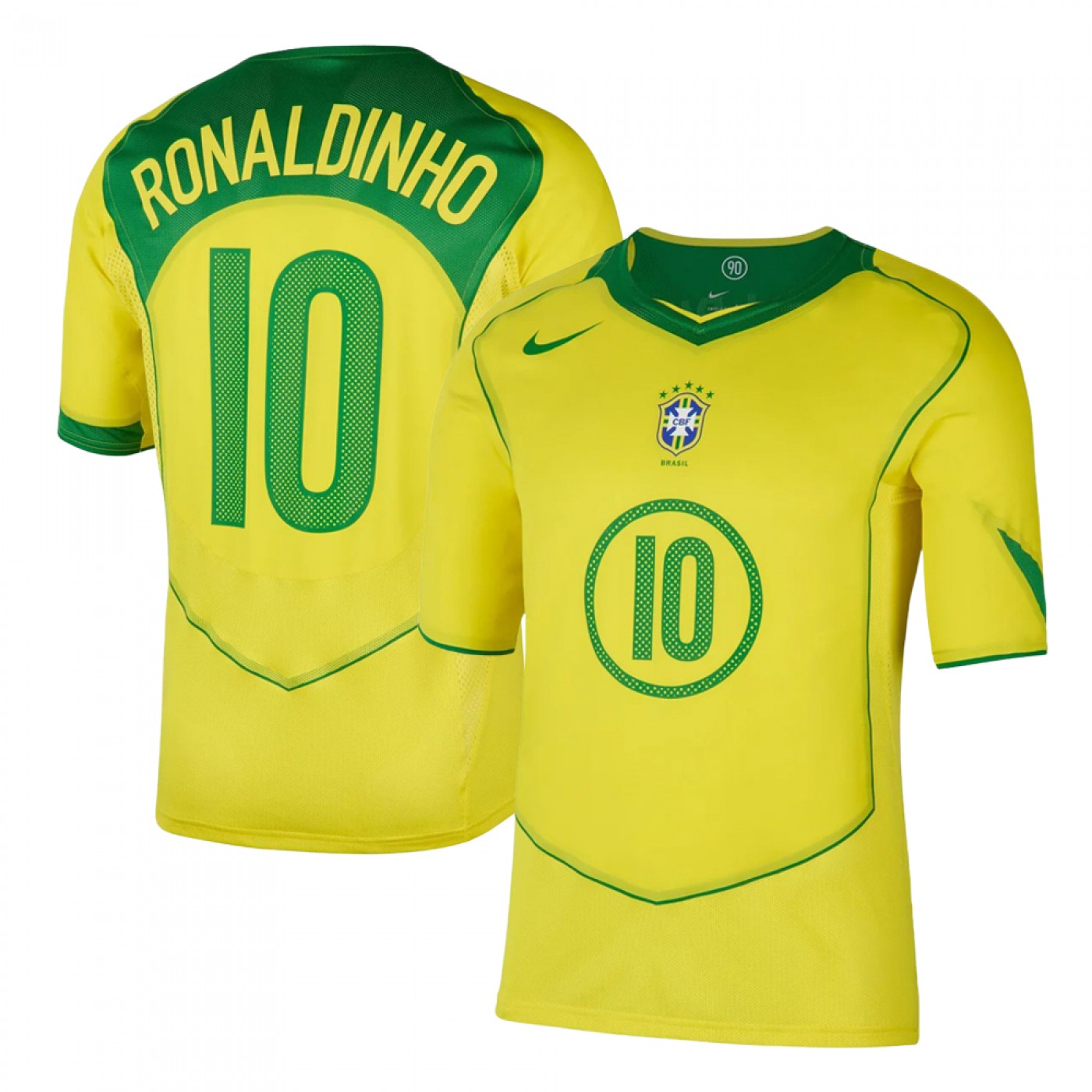 Brazil 2004 Total 90 Reissue Shirt Ronaldinho 10 brazil-2004-total-90-reissue-shirt-ronaldinho-10
